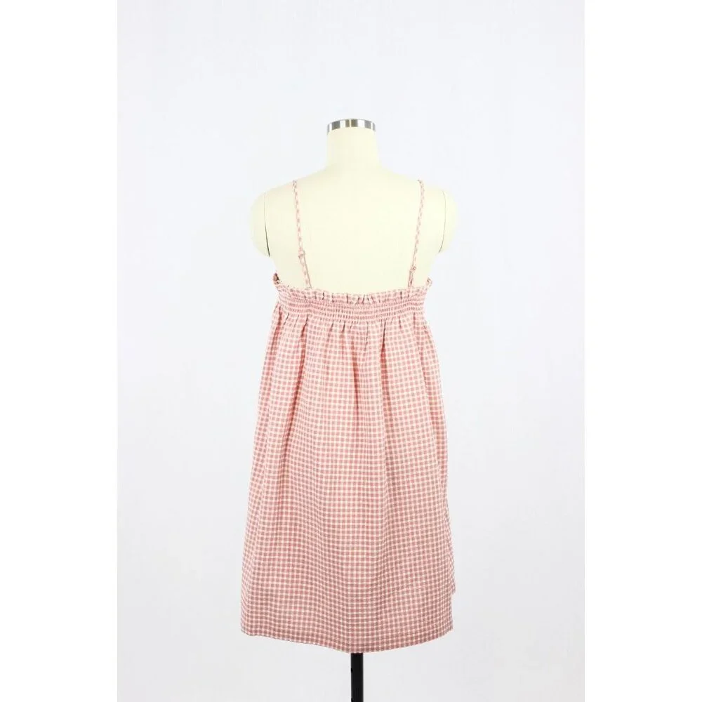 BB DAKOTA Lust For Life Pink Rose Blush Gingham Seersucker Shift Dress, Size M - Picture 6 of 13